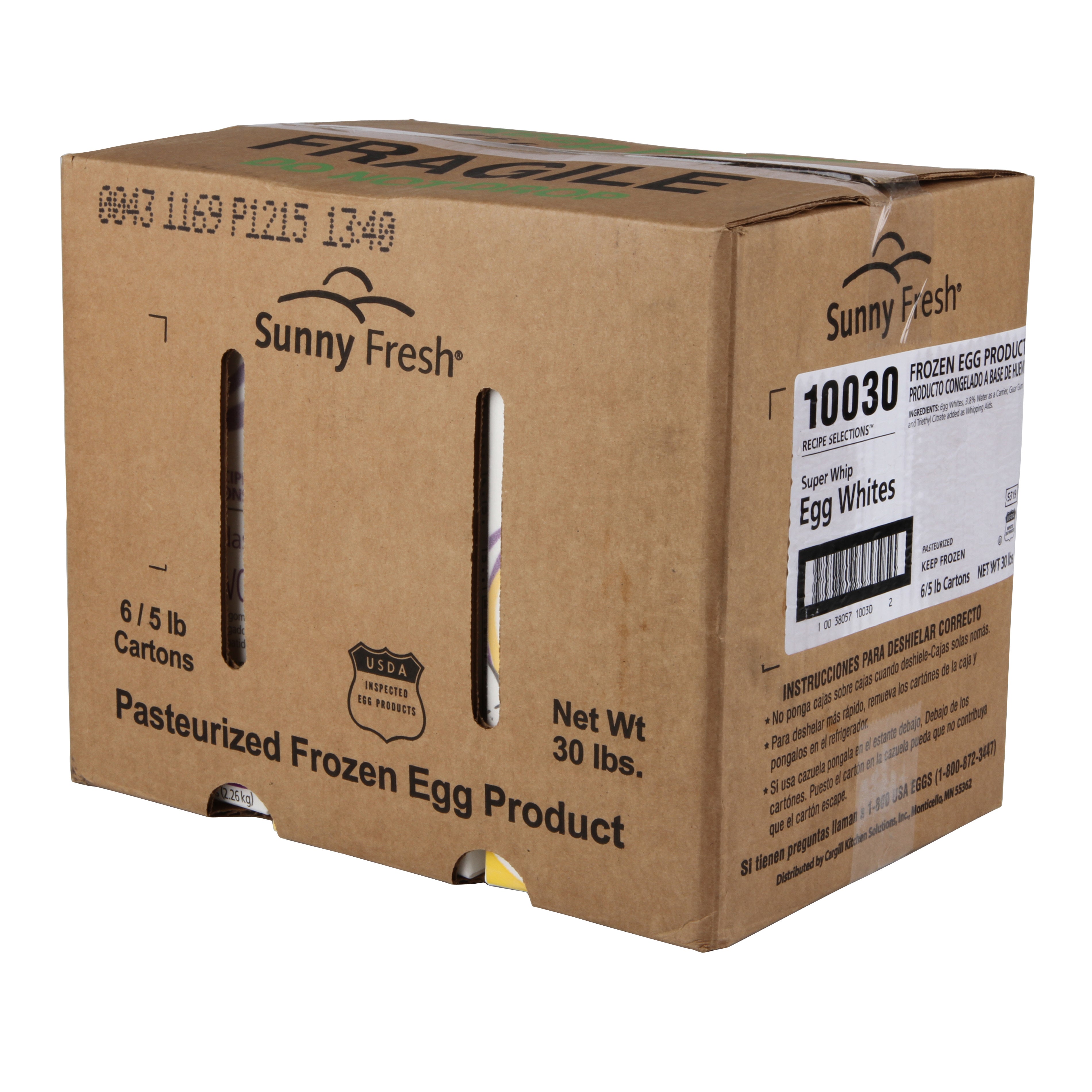 Super Whip Liquid Egg Whites Frozen Carton 5 Pound Each - 6 Per Case.