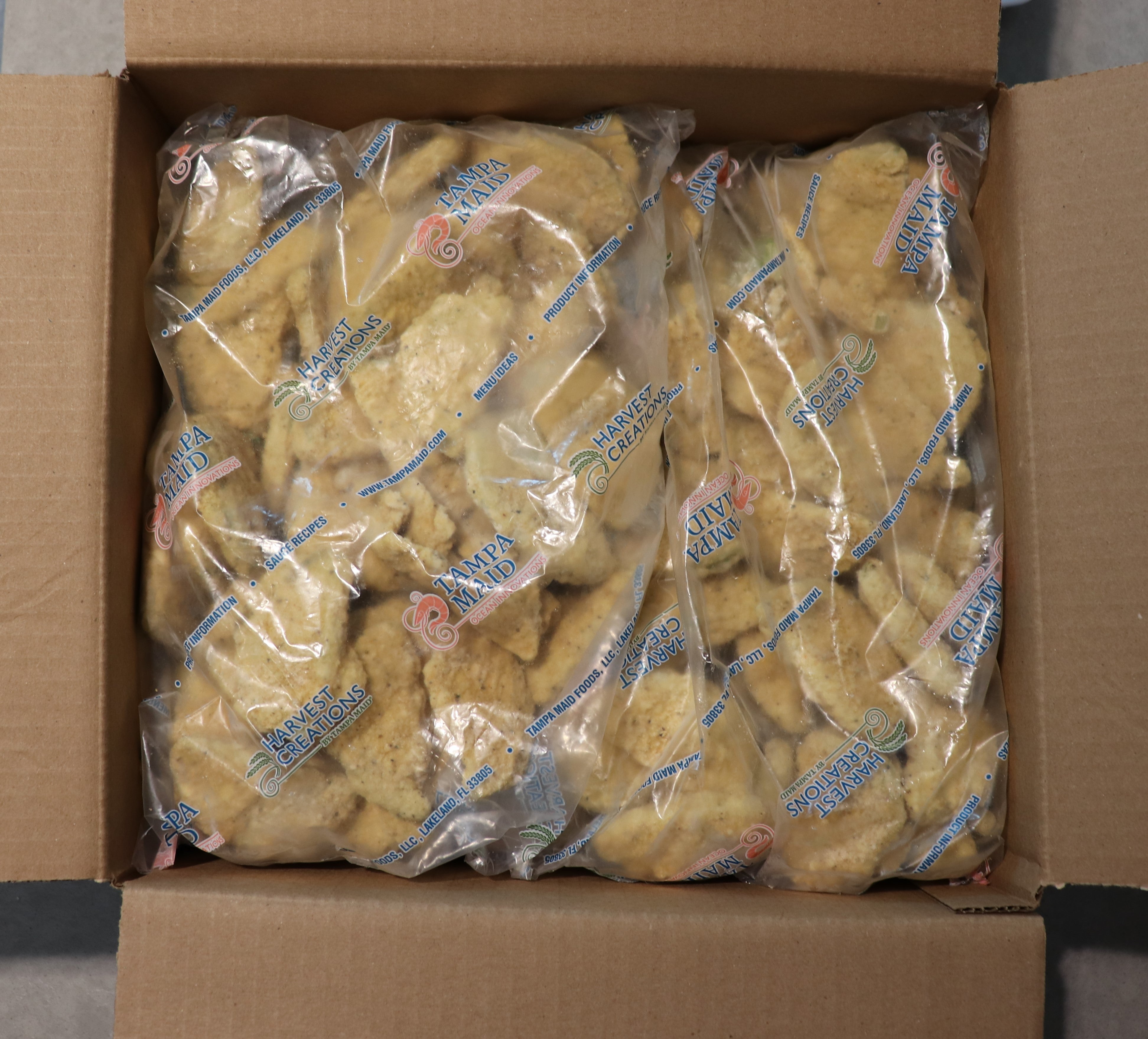 Harvest Creations Dipt'n Dusted Fried Green Tomato Halves 2 Pound Each - 6 Per Case.