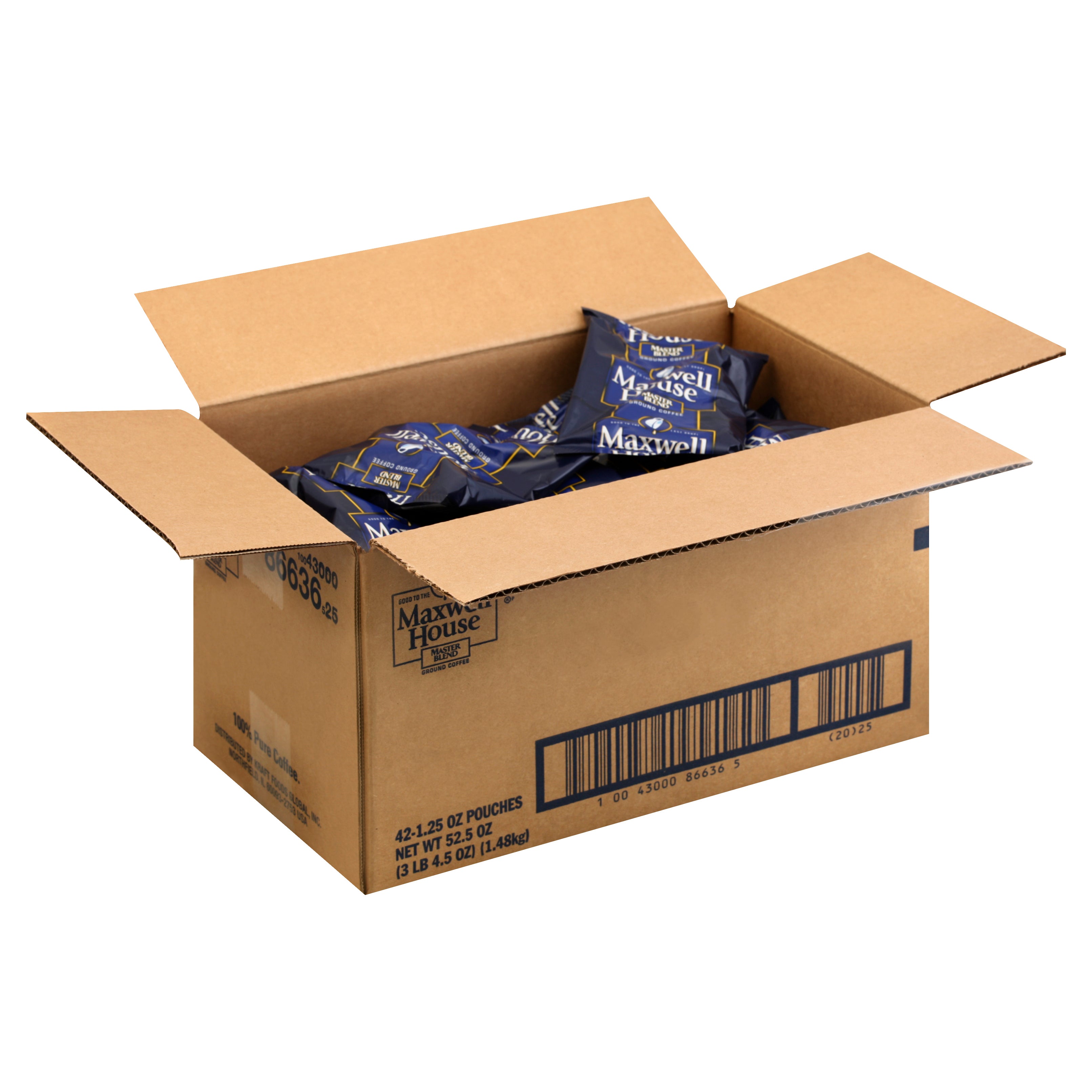 Maxwell House Coffee Master Blend Ground Coffee, 3.281 Pound Each - 1 Per Case.