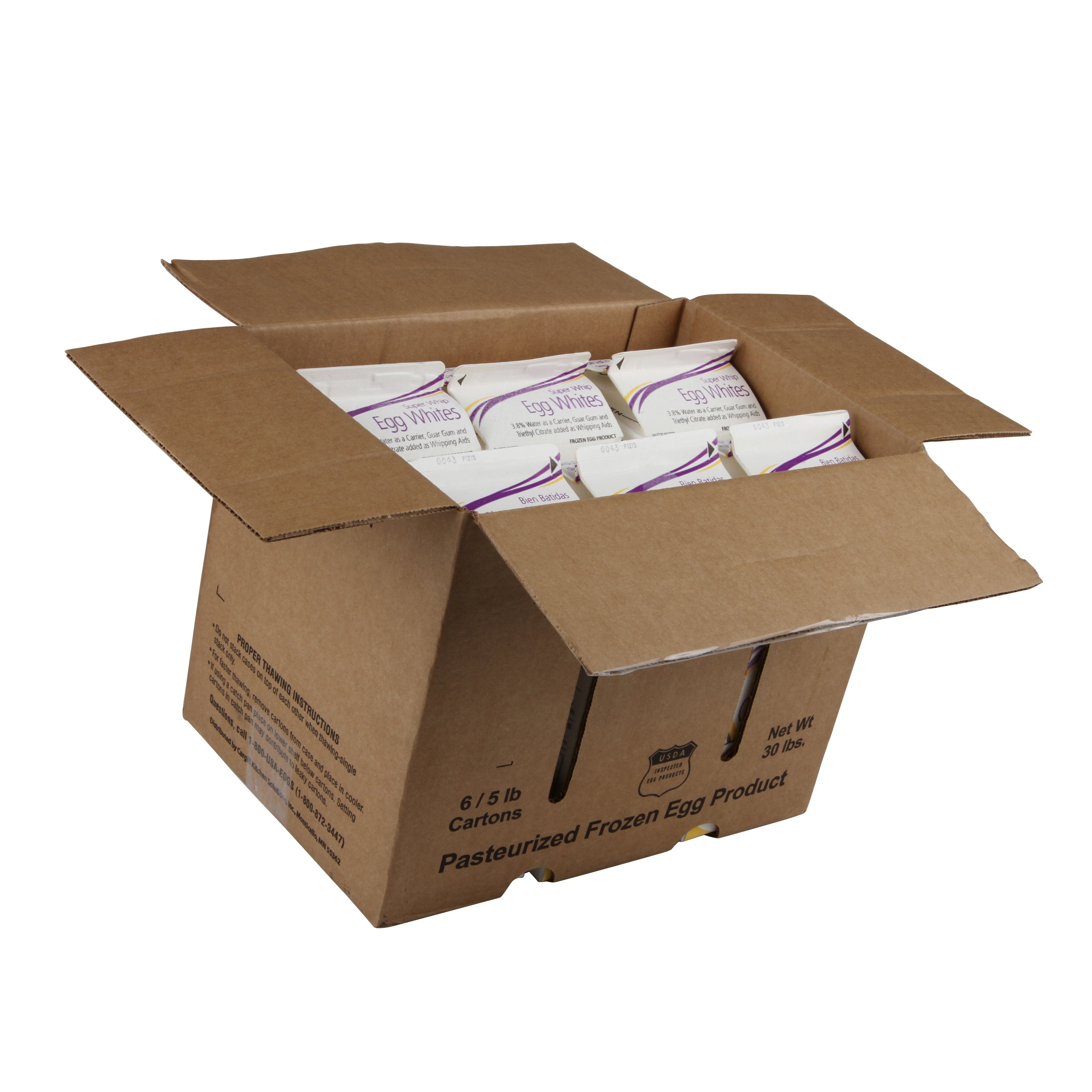 Super Whip Liquid Egg Whites Frozen Carton 5 Pound Each - 6 Per Case.