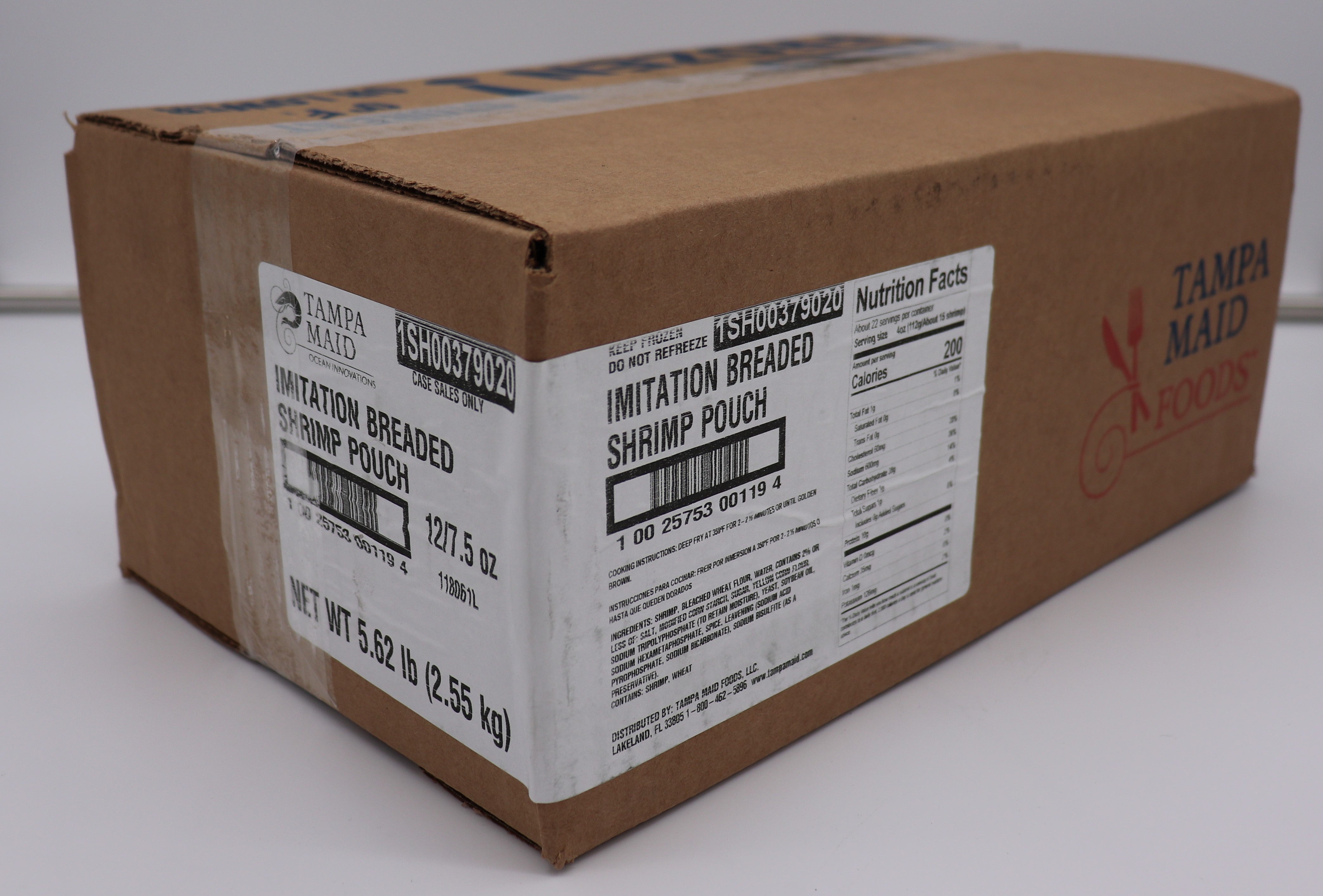 Tampa Maid Breaded Imitation Shrimp Tail On Pouch 7.5 Ounce Size - 12 Per Case.