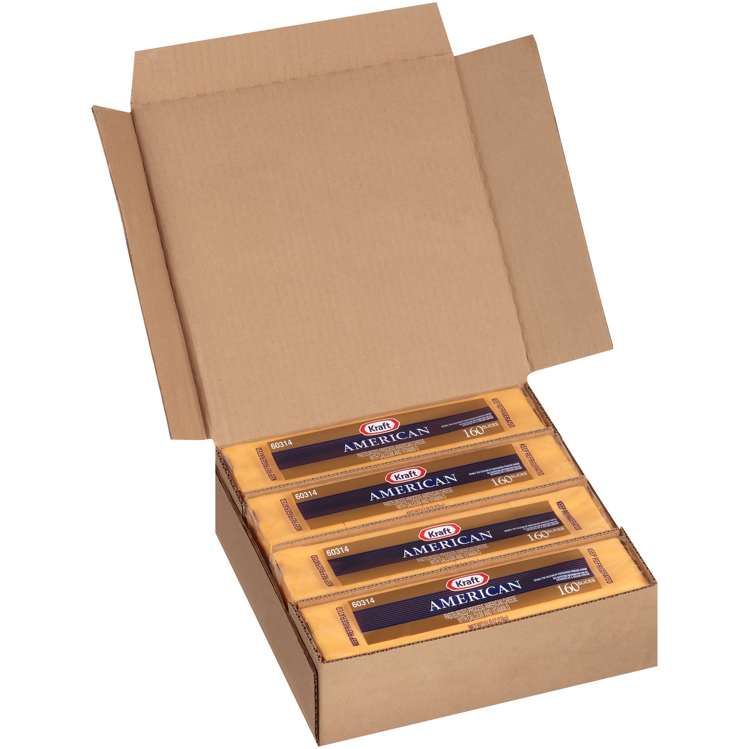 KRAFT American Sliced Cheese (160 Slices) 5 lb. 4 Per Case