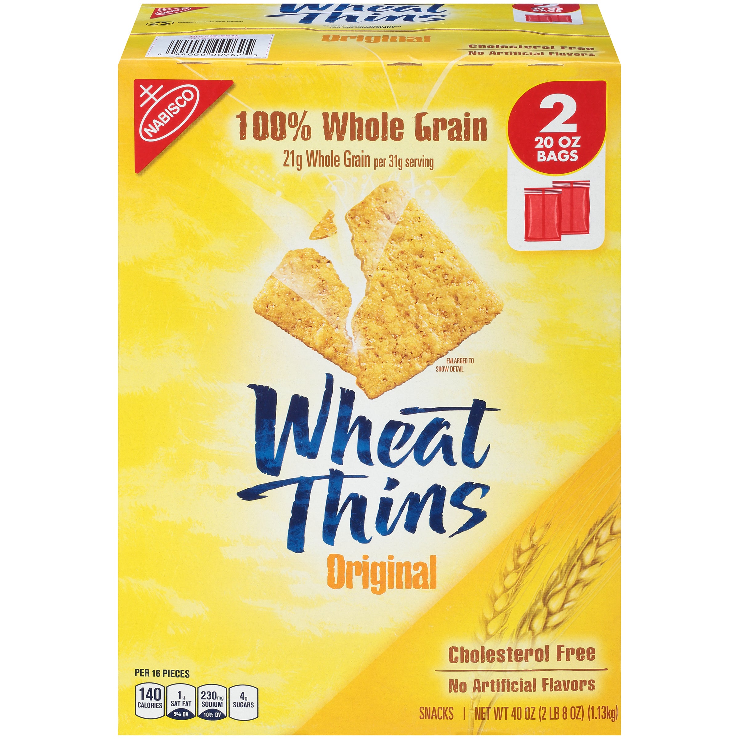 Wheat Thins Original Supercarton 40 Ounce Size - 4 Per Case.