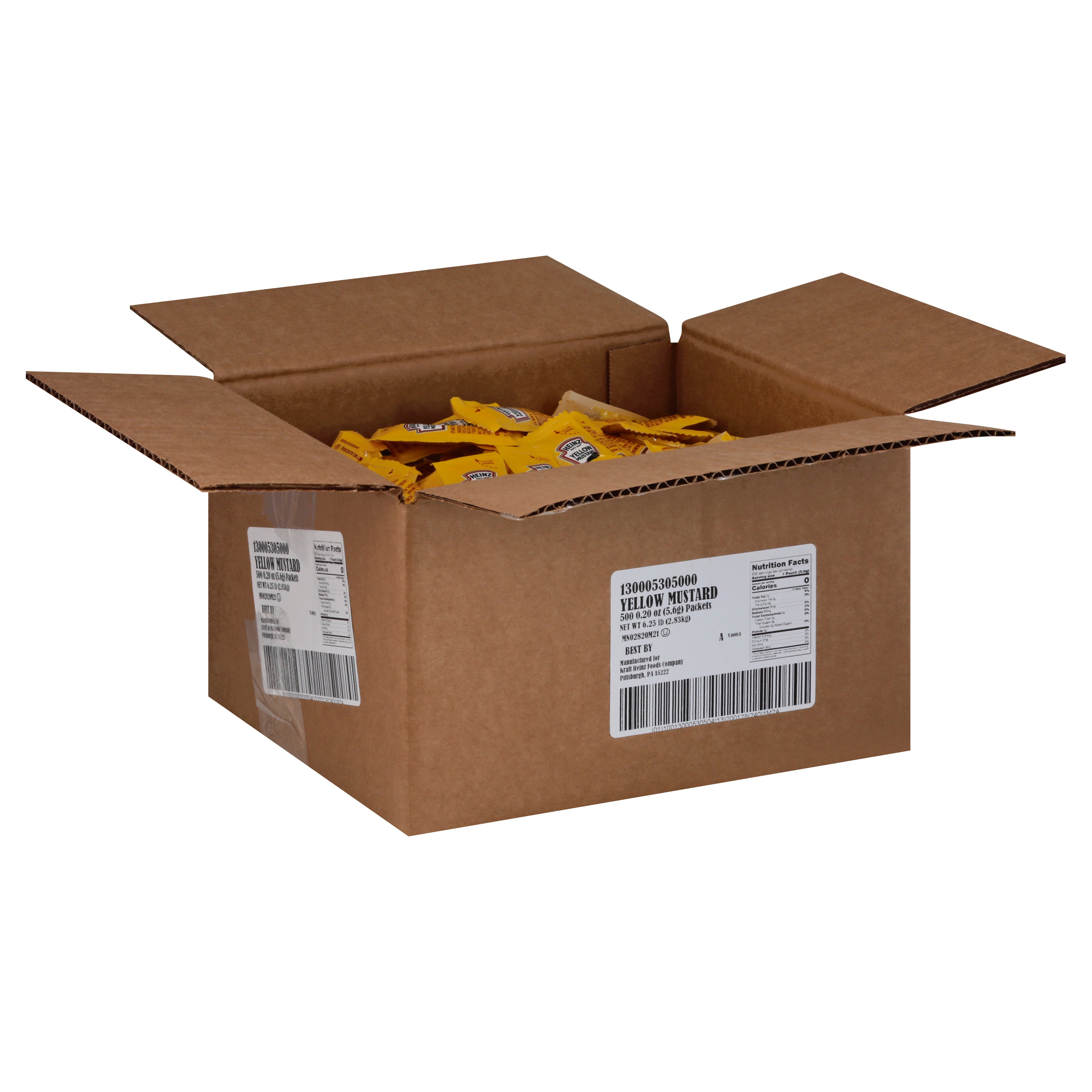 HEINZ Single Serve Mild Mustard 0.2 Ounce Packets(500)