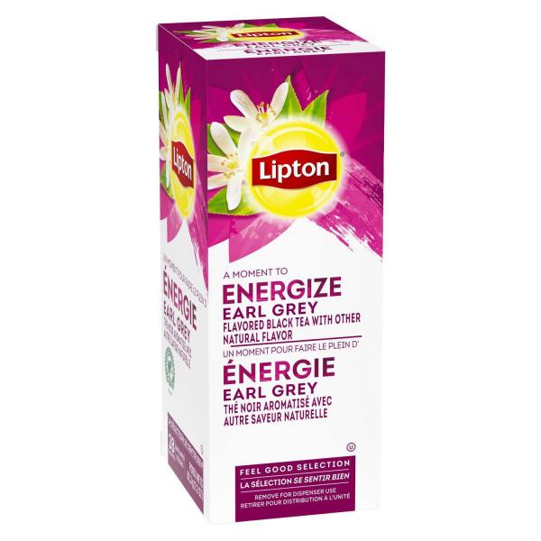Lipton Tea Earl Grey Tea Bags Individually Wrapped 28 Count Packs - 6 Per Case.