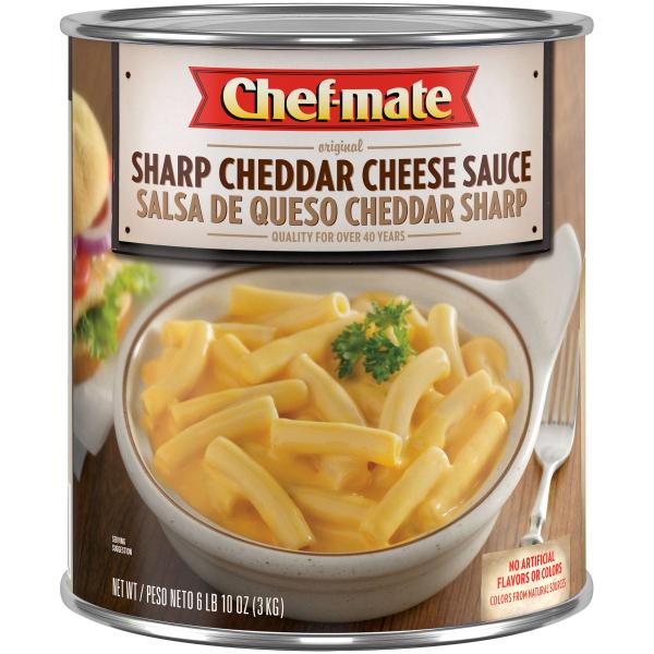 Chef Mate Sharp Cheddar Cheese Sauce 6.62 Pound Each - 6 Per Case.