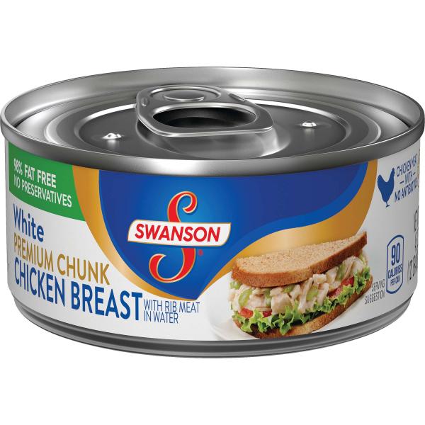 Swanson Chicken White Chunk 4.5 Ounce Size - 24 Per Case.