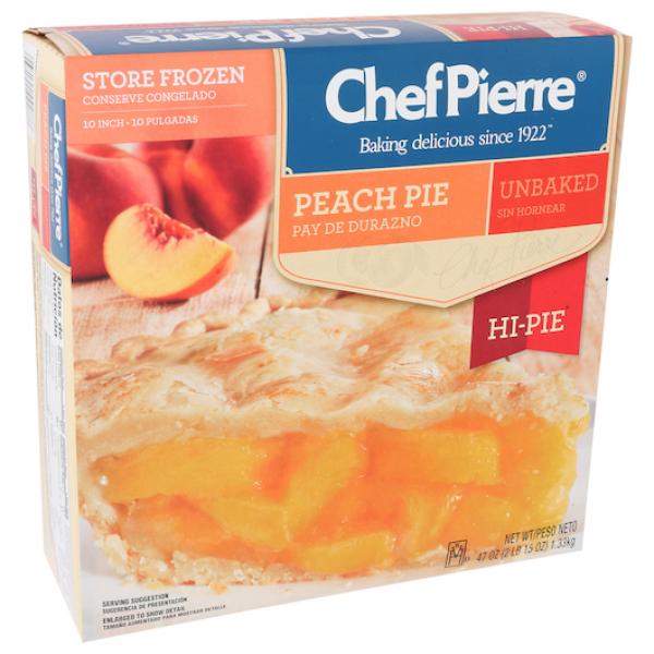 Chef Pierre Pie Peach High Unbaked 10" 2.937 Pound Each - 6 Per Case.