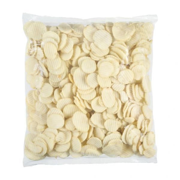 Simplot Traditional 4" Cottage Crinkle Cutslices Skin On 5 Pound Each - 6 Per Case.