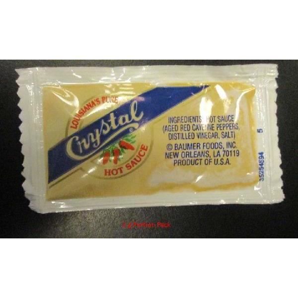 Crystal Hot Sauce 3 Grams Each - 200 Per Case.