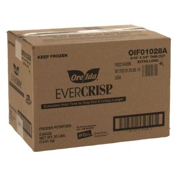 Oreida Evercrisp Thin Fries 5 Pound Each - 6 Per Case.