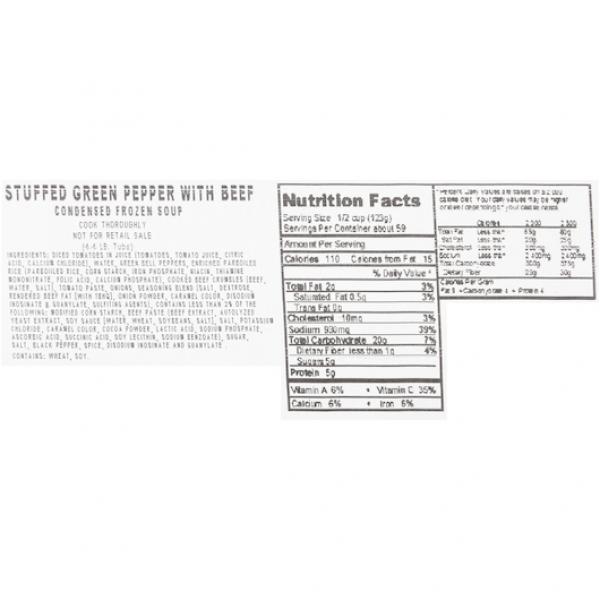 HEINZ CHEF FRANCISCO Stuffed Green Pepper with Beef Soup 4 lb. Tub 4 Per Case