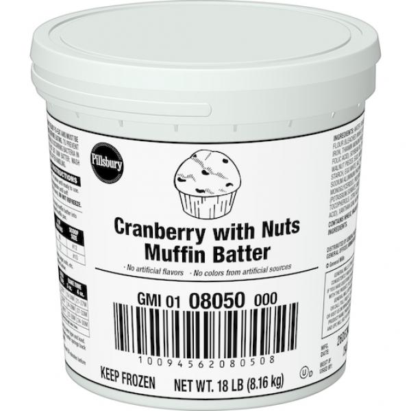 Pillsbury™ Frozen Muffin Batter Pail Cranberry Nut 18 Pound Each - 1 Per Case.