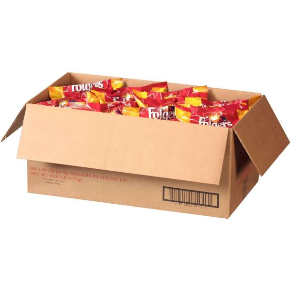Folgers Caffeine Regular Filter Pack 1.05 Ounce Size - 160 Per Case.