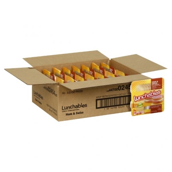 Lunchable Ham & Swiss Cheese, 3.2 Ounce Size - 16 Per Case.