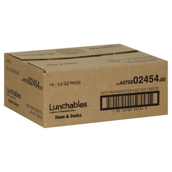 Lunchable Ham & Swiss Cheese, 3.2 Ounce Size - 16 Per Case.
