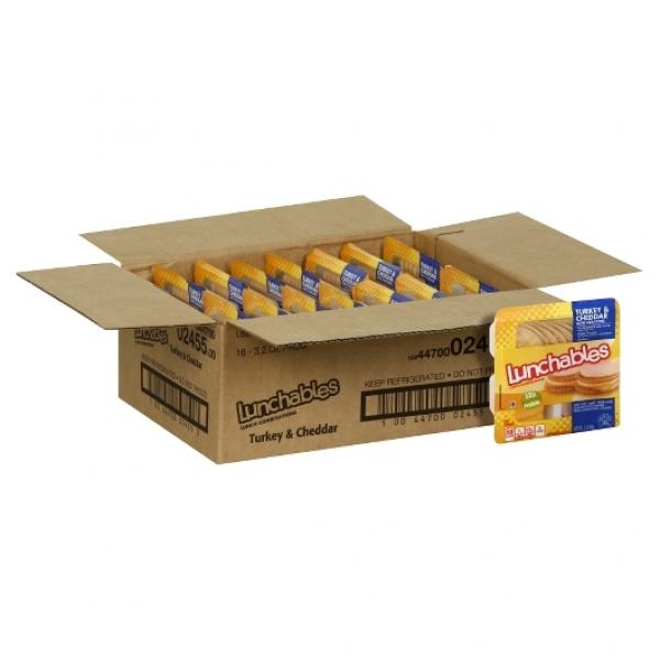 Lunchable Turkey & Cheddar Cheese, 3.2 Ounce Size - 16 Per Case.