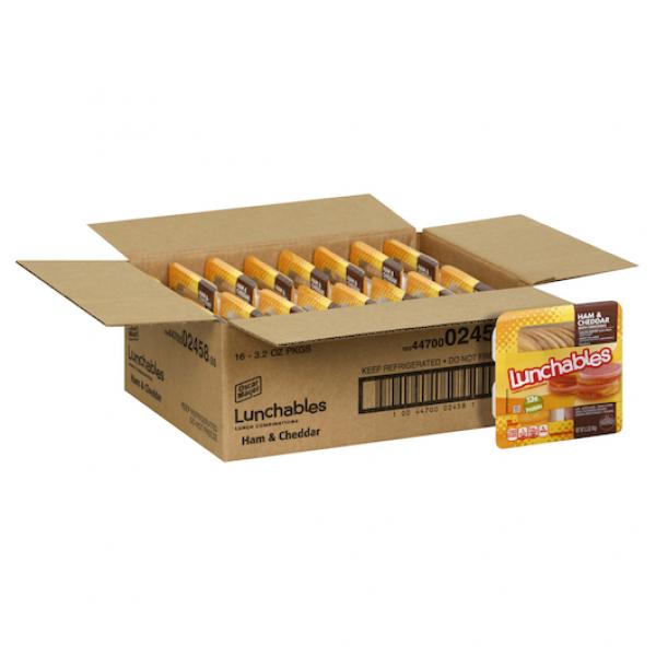 Lunchable Ham & Cheddar Cheese, 3.2 Ounce Size - 16 Per Case.