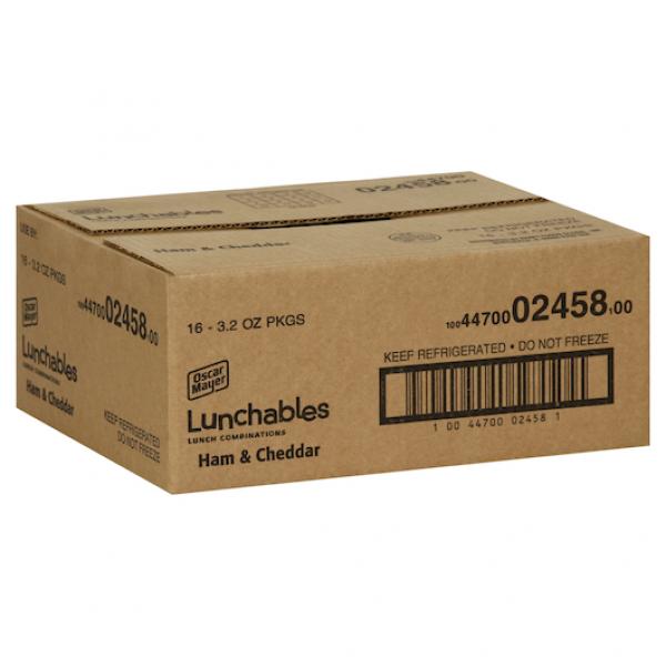 Lunchable Ham & Cheddar Cheese, 3.2 Ounce Size - 16 Per Case.