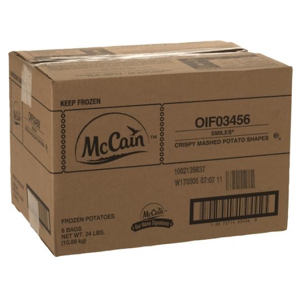 Mccain Smiles Shaped Potatoes 4 Pound Each - 6 Per Case.