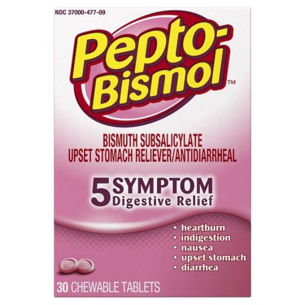 Pepto Original Chewable 30 Count Packs - 24 Per Case.