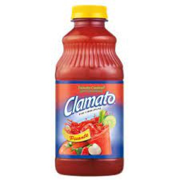 Clamato Picante Tomato Cocktail Bottle 32 Fluid Ounce - 12 Per Case.