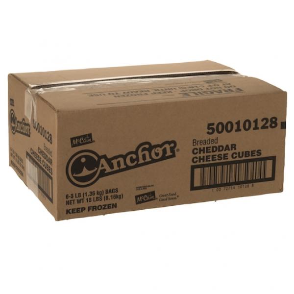 Breaded Cheddar Cubes 3 Pound Each - 6 Per Case.