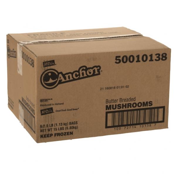 Butter Breaded Mushrooms 2.5 Pound Each - 6 Per Case.