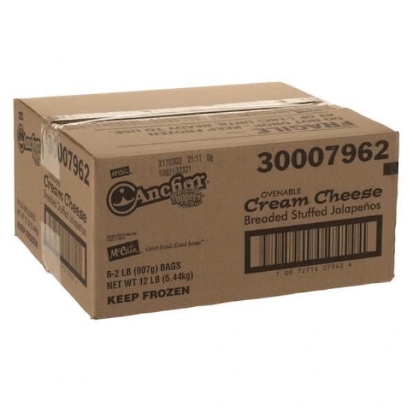 Ovenable Cream Cheese Breaded Stuffed Ja 2 Pound Each - 6 Per Case.