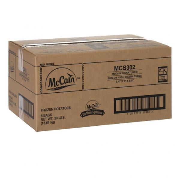 Mccain Signature Hash Brown Cubes Skin On Xs 5 Pound Each - 6 Per Case.