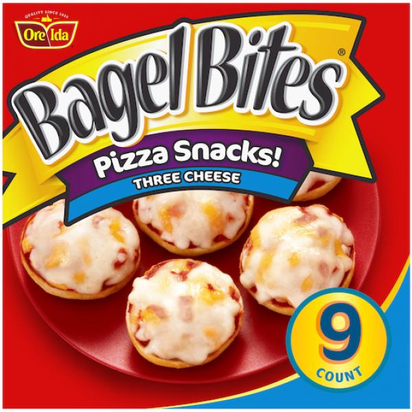 Bagel Bites Frozen Pizza & Appetizers Three Cheese 7 Ounce Size - 8 Per Case.