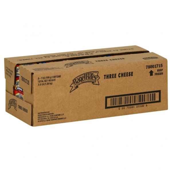 Bagel Bites Frozen Pizza & Appetizers Three Cheese 7 Ounce Size - 8 Per Case.