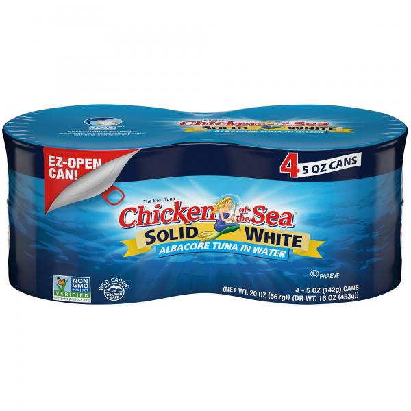 Chicken Of The Sea Solid Albacore Tuna In Water Of 20 Ounce Size - 6 Per Case.