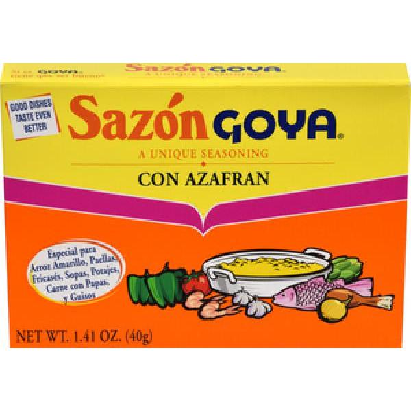 Goya Sazon Con Azafran 1.41 Ounce Size - 36 Per Case.