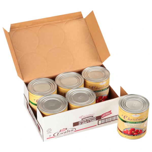 Christina's Organic Ground Tomatoes in Extra Heavy Puree 105 Ounce Cans 6 Per Case