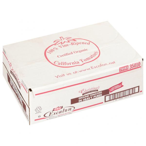 Christina's Organic Ground Tomatoes in Extra Heavy Puree 105 Ounce Cans 6 Per Case