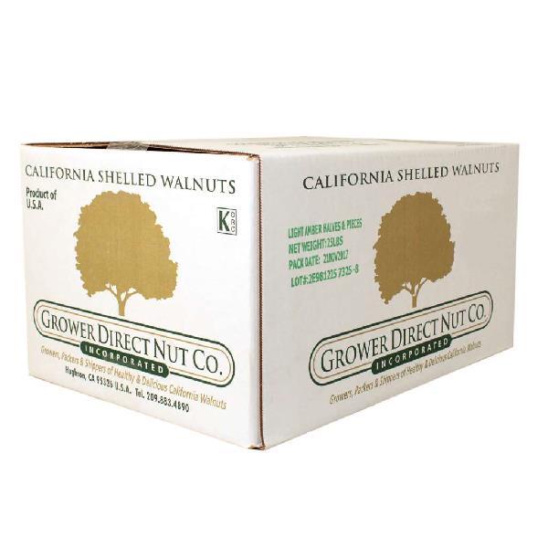 Commodity Walnut Light Amber Combo Halves &pieces 25 Pound Each - 1 Per Case.