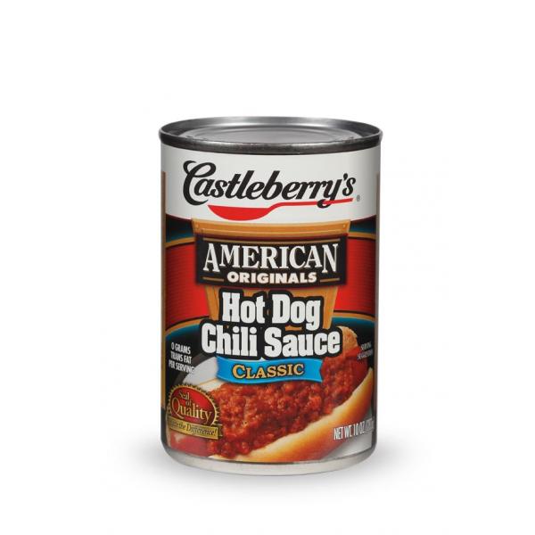 Castleberry Hot Dog Chili Sauce 10 Ounce Size - 24 Per Case.