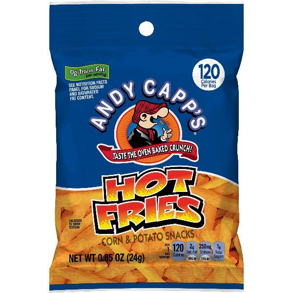 Andy Capp Hot Fries 0.85 Ounce Size - 72 Per Case.