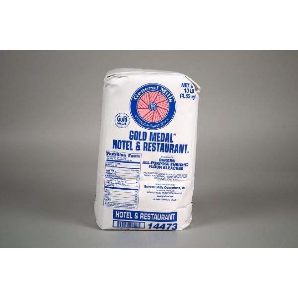 Gold Medal™ Hotel & Restaurant™ Bakersflour All Purpose Enriched Bleached Bag 10 Pound Each - 4 Per Case.