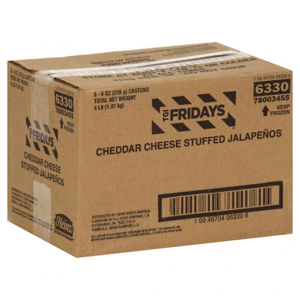 Tgif Frozen Pizza & Appetizers Cheddar Cheesestuffed Jalapenos 8 Ounce Size - 8 Per Case.
