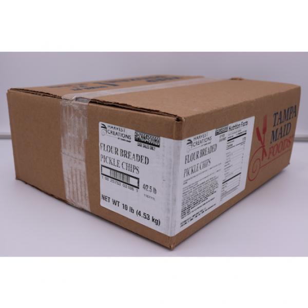 Harvest Creations Pickle Chip Flour Breaded 2.5 Pound Each - 4 Per Case.