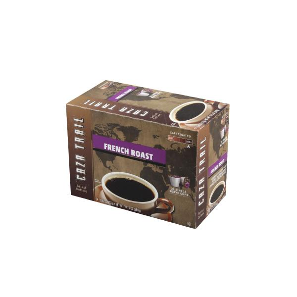 Caza Trail Single Cup French Roast Coffee 24 Each - 4 Per Case.