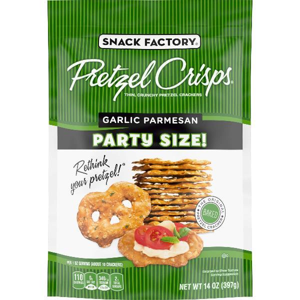 Pretzel Crisps Garlic Parmesan 14 Ounce Size - 12 Per Case.