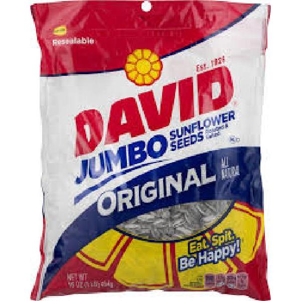 david sun flower seeds (5 Pack) David Roasted and Salted Original Jumbo Sunflower Seeds, 5.25 oz