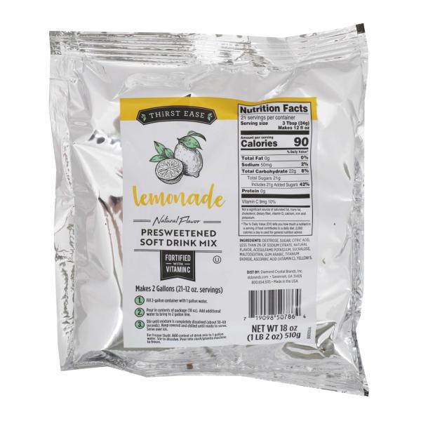 Thirst Ease Drink Mix Lemonade 18 Ounce Size - 12 Per Case.