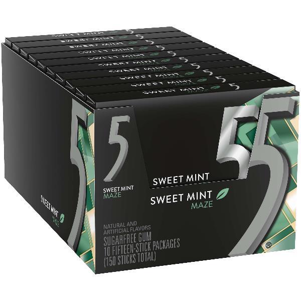 5 Gum, Sugarfree, Peppermint Cobalt - 6 - 35 stick packages [210 sticks total]