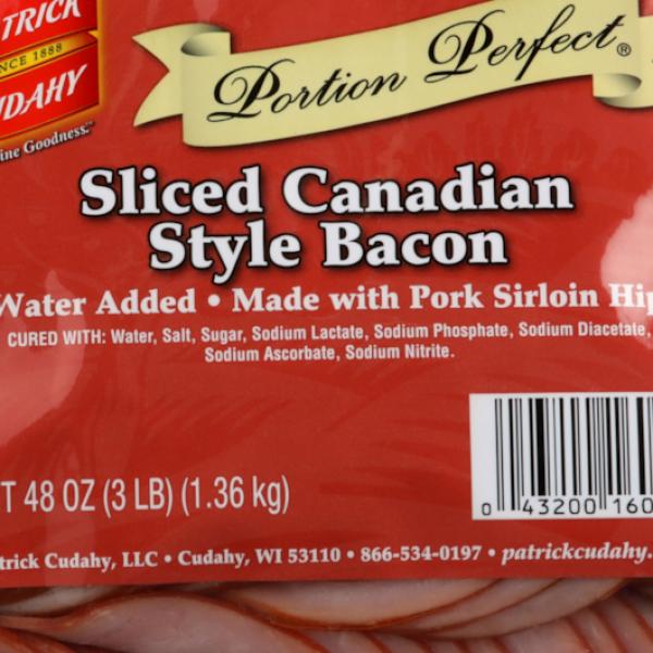 Lunch Meat Canadian Bacon 3 Pound Each - 4 Per Case.