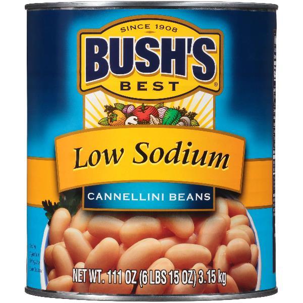 Bush's Low Sodium Cannellini Beans 111 Ounce Size - 6 Per Case.