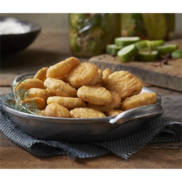 Harvest Creations Dipt'n Dusted Dill Fresh Pickle Chips 2.5 Pound Each - 4 Per Case.